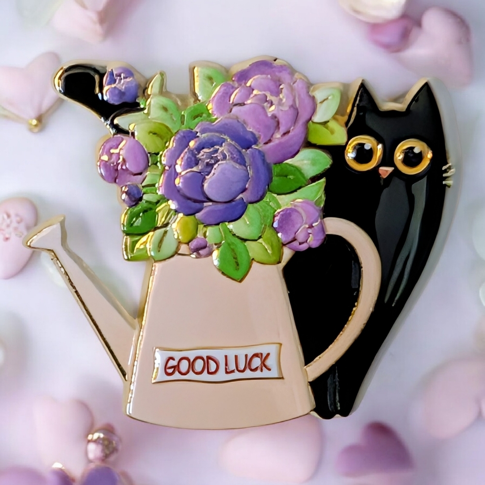 Good Luck Cat Enamel Pin